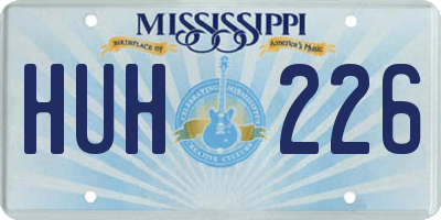 MS license plate HUH226