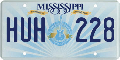 MS license plate HUH228