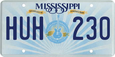 MS license plate HUH230