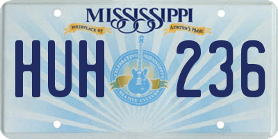 MS license plate HUH236