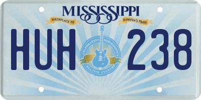 MS license plate HUH238