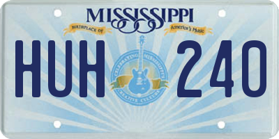 MS license plate HUH240