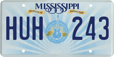 MS license plate HUH243