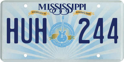 MS license plate HUH244