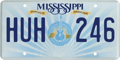 MS license plate HUH246