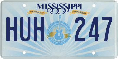 MS license plate HUH247