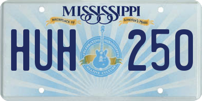 MS license plate HUH250
