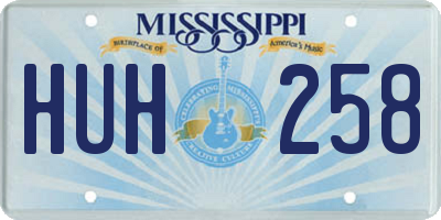MS license plate HUH258