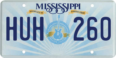 MS license plate HUH260