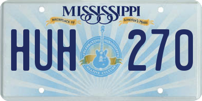 MS license plate HUH270