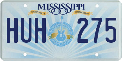 MS license plate HUH275