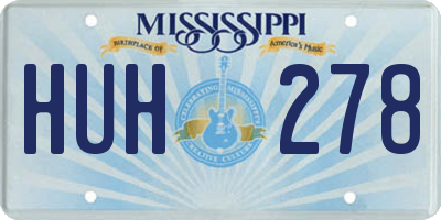 MS license plate HUH278