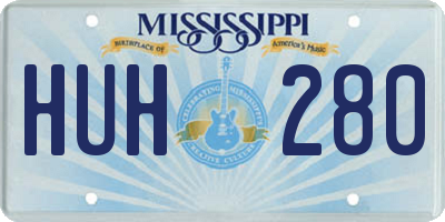 MS license plate HUH280