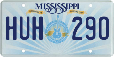 MS license plate HUH290