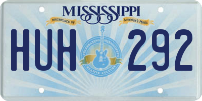 MS license plate HUH292