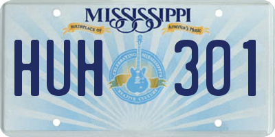 MS license plate HUH301