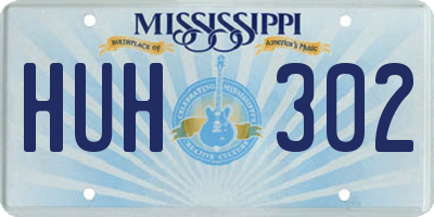 MS license plate HUH302