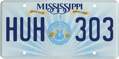 MS license plate HUH303