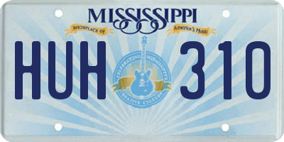 MS license plate HUH310