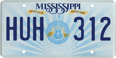 MS license plate HUH312