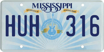 MS license plate HUH316