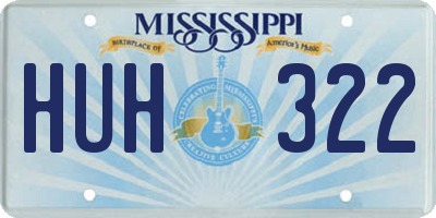 MS license plate HUH322