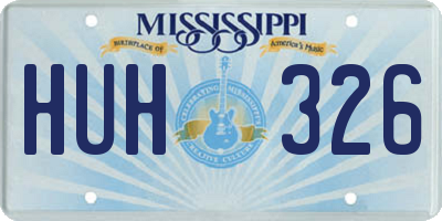MS license plate HUH326
