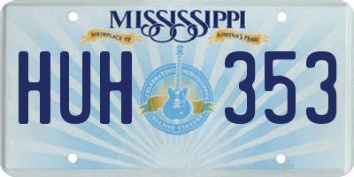 MS license plate HUH353