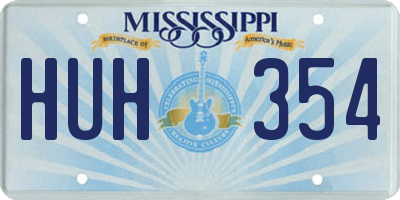 MS license plate HUH354