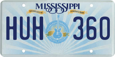 MS license plate HUH360