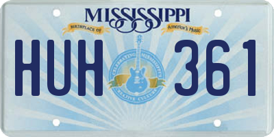MS license plate HUH361