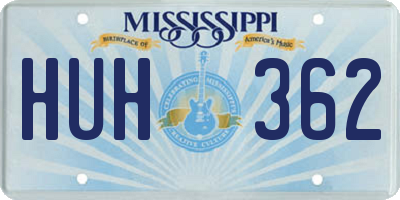 MS license plate HUH362