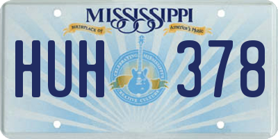 MS license plate HUH378