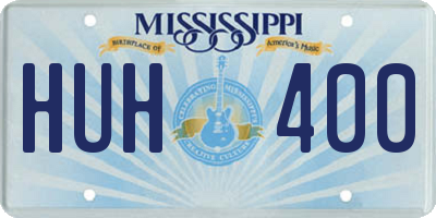 MS license plate HUH400