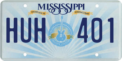 MS license plate HUH401