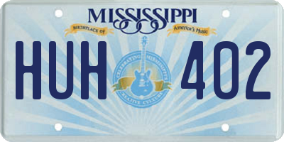 MS license plate HUH402
