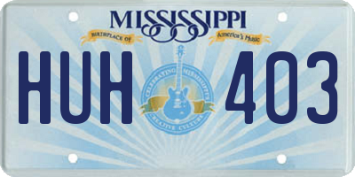 MS license plate HUH403
