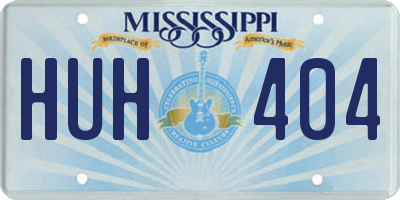 MS license plate HUH404