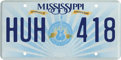 MS license plate HUH418