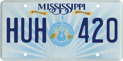 MS license plate HUH420