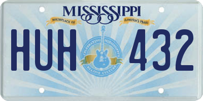 MS license plate HUH432