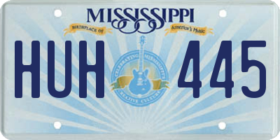 MS license plate HUH445