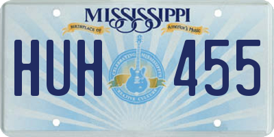 MS license plate HUH455