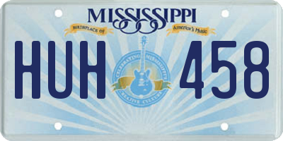 MS license plate HUH458