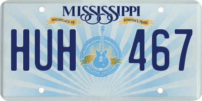 MS license plate HUH467