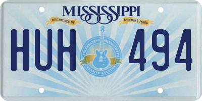 MS license plate HUH494