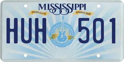MS license plate HUH501