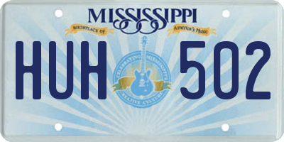 MS license plate HUH502