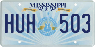 MS license plate HUH503