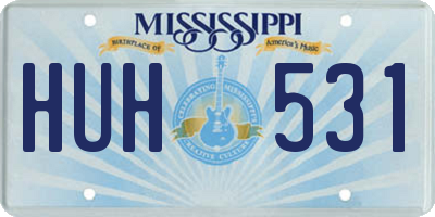MS license plate HUH531